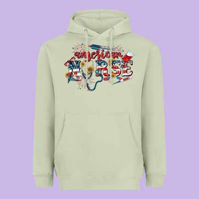 American Nurse 4th Of July Heavyweight Hoodie Designed By Cowgirlartshop