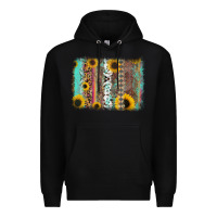 Black aztec leopard turquoise sunflower background Premium Hoodie - RanaPortraitStore