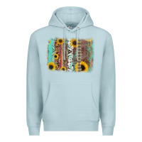 Blue Mist aztec leopard turquoise sunflower background Premium Hoodie - RanaPortraitStore