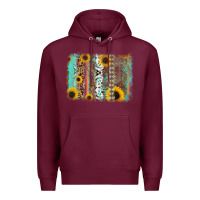 Burgundy aztec leopard turquoise sunflower background Premium Hoodie - RanaPortraitStore