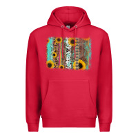 Cardinal aztec leopard turquoise sunflower background Premium Hoodie - RanaPortraitStore