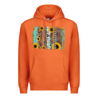Carrot aztec leopard turquoise sunflower background Premium Hoodie - RanaPortraitStore