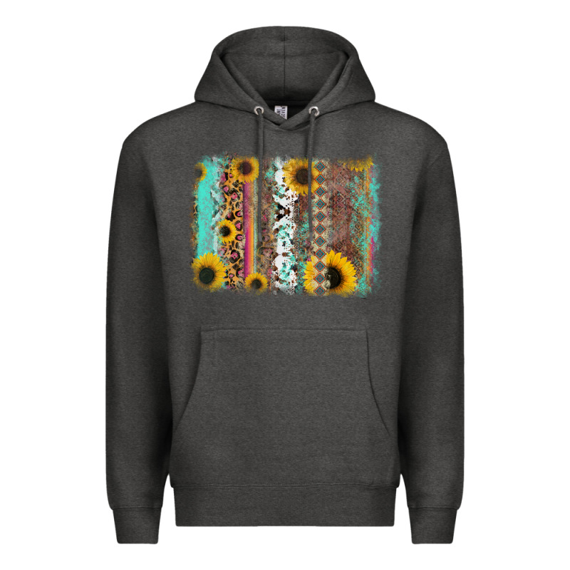 Aztec Leopard Turquoise Sunflower Background Premium Hoodie by RanaPortraitStore | Teevron