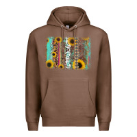 Chestnut aztec leopard turquoise sunflower background Premium Hoodie - RanaPortraitStore