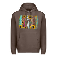Coffee aztec leopard turquoise sunflower background Premium Hoodie - RanaPortraitStore