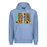 Colony Blue aztec leopard turquoise sunflower background Premium Hoodie - RanaPortraitStore