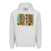 Dove Grey aztec leopard turquoise sunflower background Premium Hoodie - RanaPortraitStore
