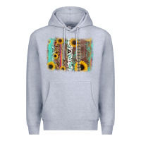 Heather Grey aztec leopard turquoise sunflower background Premium Hoodie - RanaPortraitStore