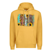 Mustard aztec leopard turquoise sunflower background Premium Hoodie - RanaPortraitStore