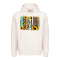 Pale Pink aztec leopard turquoise sunflower background Premium Hoodie - RanaPortraitStore