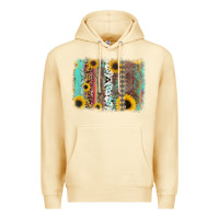 Pina Colada aztec leopard turquoise sunflower background Premium Hoodie - RanaPortraitStore
