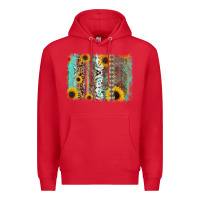 Red aztec leopard turquoise sunflower background Premium Hoodie - RanaPortraitStore