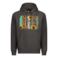 Smoke aztec leopard turquoise sunflower background Premium Hoodie - RanaPortraitStore