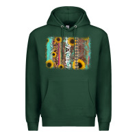 Sports Green aztec leopard turquoise sunflower background Premium Hoodie - RanaPortraitStore