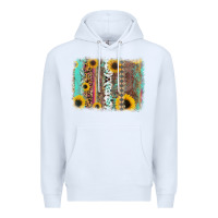 White aztec leopard turquoise sunflower background Premium Hoodie - RanaPortraitStore