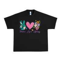 Black peace love springwith flowers and butterfly Urban Heavy Tee - Artiststas