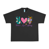 Pigment Black peace love springwith flowers and butterfly Urban Heavy Tee - Artiststas