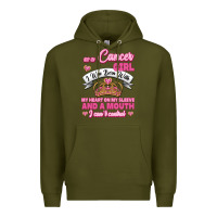 Army Green As A Cancer Girl I Was Born With My Heart On My Sleeve And A Mouth Premium Hoodie - Jasminsmagicworld