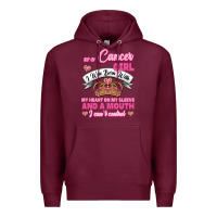 Burgundy As A Cancer Girl I Was Born With My Heart On My Sleeve And A Mouth Premium Hoodie - Jasminsmagicworld