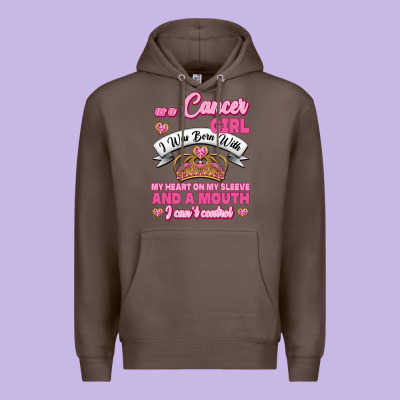 As A Cancer Girl I Was Born With My Heart On My Sleeve And A Mouth Premium Hoodie Designed By Jasminsmagicworld