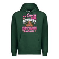 Sports Green As A Cancer Girl I Was Born With My Heart On My Sleeve And A Mouth Premium Hoodie - Jasminsmagicworld