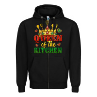 Black queen of the kitchen Zipper Hoodie - texasbilliewilder