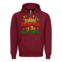 Burgundy queen of the kitchen Zipper Hoodie - texasbilliewilder