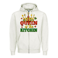 Oatmeal Heather queen of the kitchen Zipper Hoodie - texasbilliewilder