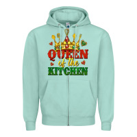 Seafoam queen of the kitchen Zipper Hoodie - texasbilliewilder