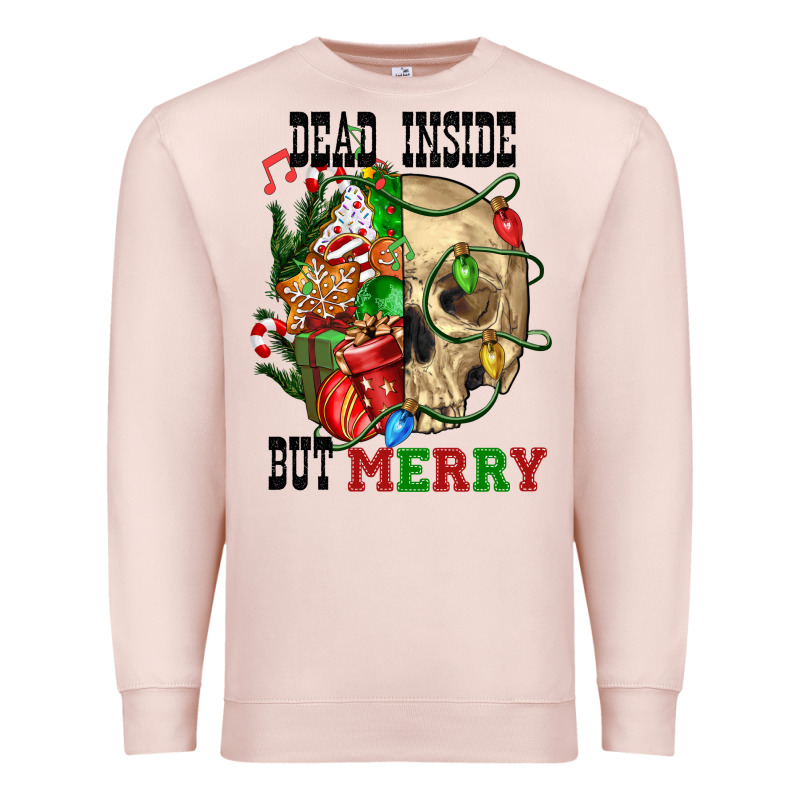 Dead İnside But Merry Human Skull Premium Sweatshirt by FaDigitalArtStudio | Teevron