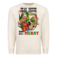 Sandshell Dead İnside But Merry Human Skull Premium Sweatshirt - FaDigitalArtStudio