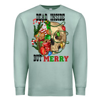 Seafoam Dead İnside But Merry Human Skull Premium Sweatshirt - FaDigitalArtStudio