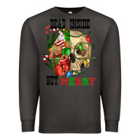 Smoke Dead İnside But Merry Human Skull Premium Sweatshirt - FaDigitalArtStudio
