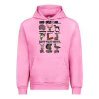 Fuchsia Pink god says i am hunting Urban Hoodie - MaliasSmallBusiness