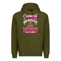 Army Green As A Capricorn Girl I Was Born With My Heart On My Sleeve And A Mouth Premium Hoodie - Jasminsmagicworld