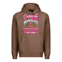 Chestnut As A Capricorn Girl I Was Born With My Heart On My Sleeve And A Mouth Premium Hoodie - Jasminsmagicworld