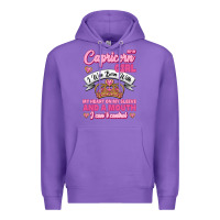 Purple As A Capricorn Girl I Was Born With My Heart On My Sleeve And A Mouth Premium Hoodie - Jasminsmagicworld