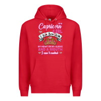 Red As A Capricorn Girl I Was Born With My Heart On My Sleeve And A Mouth Premium Hoodie - Jasminsmagicworld