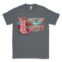 Charcoal Heather life is better in the boots Classic Tee - texasbilliewilder