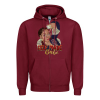 Burgundy self made babe afro black woman Zipper Hoodie - texasbilliewilder