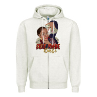 Oatmeal Heather self made babe afro black woman Zipper Hoodie - texasbilliewilder