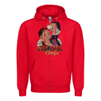 Red self made babe afro black woman Zipper Hoodie - texasbilliewilder