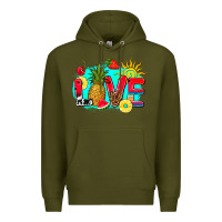 Army Green love summer fruit and sun Premium Hoodie - AdoDesignShop
