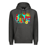 Charcoal Heather love summer fruit and sun Premium Hoodie - AdoDesignShop