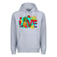 Heather Grey love summer fruit and sun Premium Hoodie - AdoDesignShop