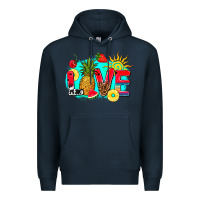 Navy love summer fruit and sun Premium Hoodie - AdoDesignShop