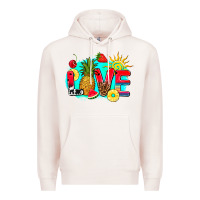 Pale Pink love summer fruit and sun Premium Hoodie - AdoDesignShop