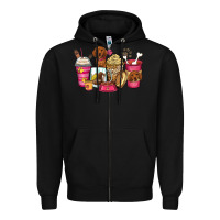 Black dachshund coffee cups Zipper Hoodie - Zillion Design Studio