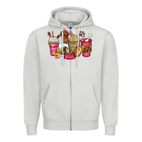 Dove Grey dachshund coffee cups Zipper Hoodie - Zillion Design Studio