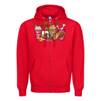Red dachshund coffee cups Zipper Hoodie - Zillion Design Studio